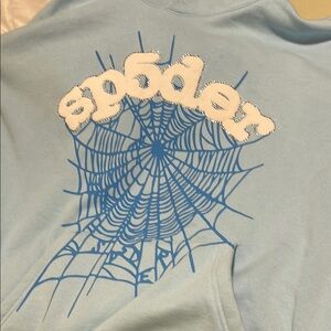 Blue and White Hoodie with Classic Design